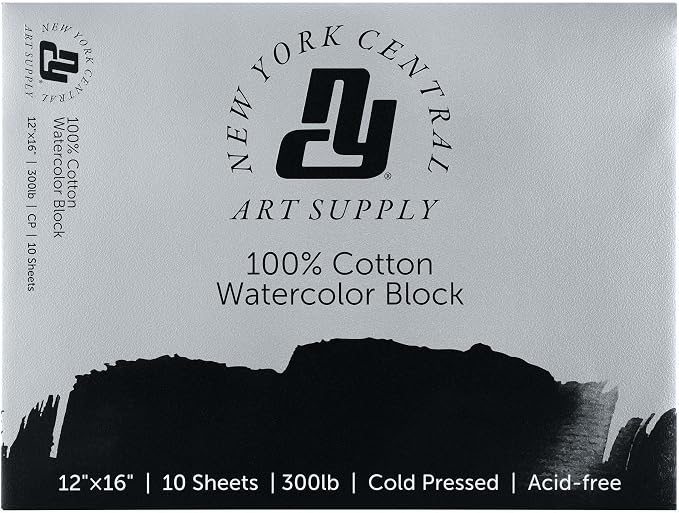 New York Central Watercolor Block, 300lb/640gsm Cold Press, 12"x16" 2 Pack, 20 Sheets Total - Archival Watercolor Paper for Artists, Gelatin Sized, Durable Water Color Paper, Wet and Dry Media - Image 7