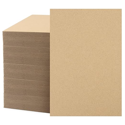 Mat Board Center, 200-Pack 4x6 Corrugated Cardboard Sheets, Trading Card Protectors For Shipping, Cardboard Inserts Packing Dividers Layer Pads, Corrugated Sheet For Craft Project (Kraft Brown by MatBoardCenter