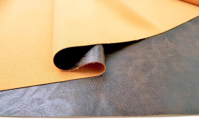 1 Yards 54" x 36" Dark Brown Faux Leather Fabric Distressed Crazy Horse Soft Fake Leather Fabric by The Yard Dark Brown Upholstery Vinyl for Sofa Bags Chairs Car Seats DIY Crafts - Image 5