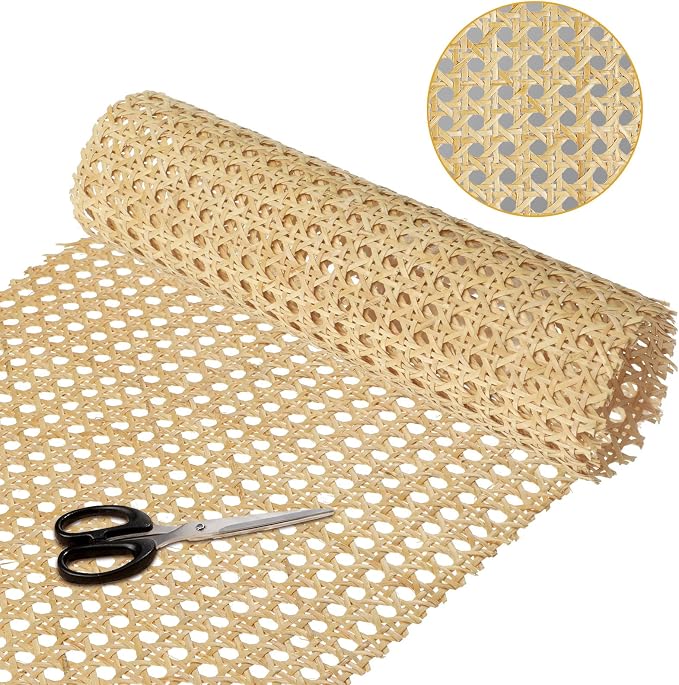3 Feet 18'' Width Natural Woven Cane Webbing Roll, Rattan Repair Material | Pre-woven Natural Rattan Cane Webbing Roll, Durable Material, Flexible to Cut, Ideal for Chair Repair, Cabinet Renovation by Yalikop
