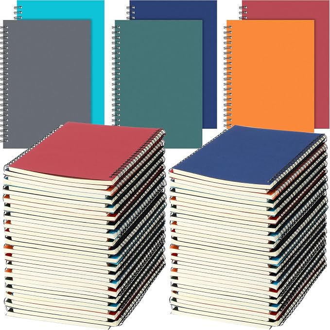 Epakh 36 Pack Blank Spiral Notebook Unlined Notebook Bulk A5 Soft Cover Students Sketchpads Memo Notepad for Drawing Art Back to School Gifts 100 Pages/ 50 Sheets, 8.3 x 5.5 Inches(Multicolor) by Epakh