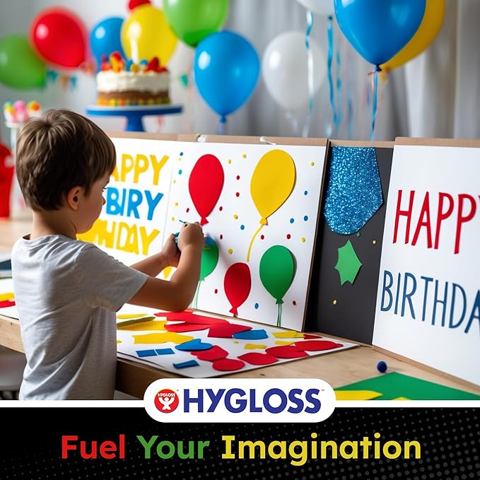 Hygloss Medium Colored Poster Board 11x14-50 Assorted Standard Color Bulk Pack - Red, Yellow, Green, Blue, Black - 10 Pt. Thickness Poster Board Paper, Posterboard Multipack 11" x 14" - Image 5