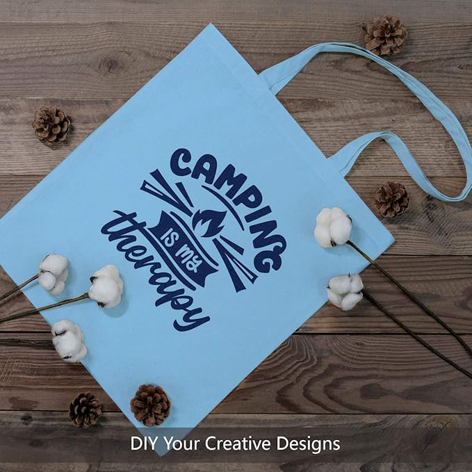 TOPDesign 6-Pack Economical 16"x15" Baby Blue Cotton Tote Bag, Lightweight Medium Reusable Grocery Shopping Cloth Bags, Suitable for DIY, Advertising, Promotion, Gift, Activity - Image 3