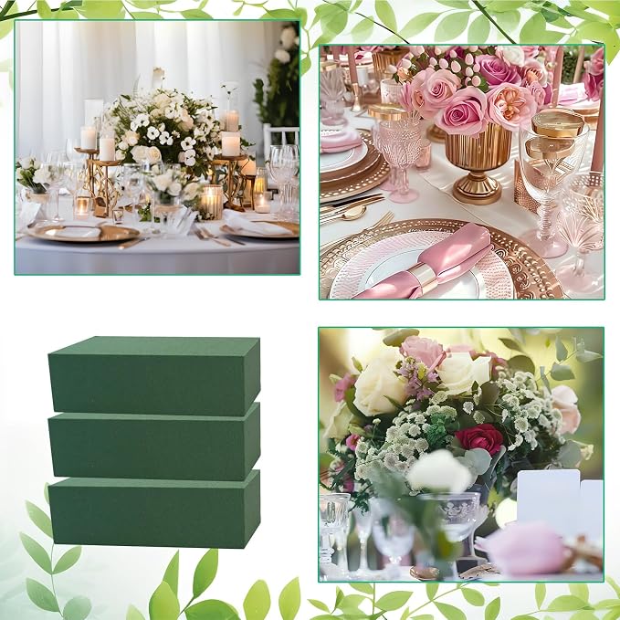 TANEMUDO 36 Packs Floral Foam Blocks Wet & Dry for Flower Arranging,5.5 x 3.1 x 1.8 Inches Floral Styrofoam Blocks Kit for Fresh and Artificial Flowers, Wedding and Home Decor - Image 7