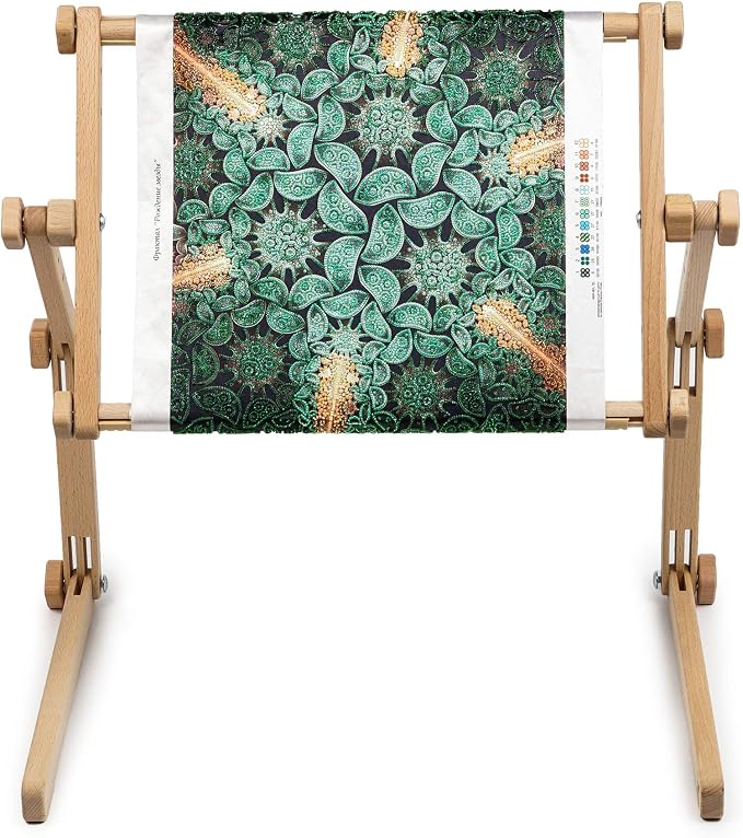 Needlework Table and Lap Hands-Free Stand with Adjustable Frame Made of Organic Beech Wood Tapestry Cross Stitch Embroidery Frame Holder (35х48 cm (13.7" x 18.8")) - Image 2