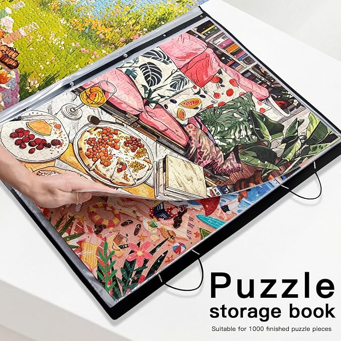 Puzzle Storage Folder Keeper Case,Portable Puzzles Organizer Accessory, Large Capacity 20x28in Puzzle Album Book Holder Portfolio,1000-Pieces for Jigsaw Enthusiasts Storage Binder Saver - Image 4