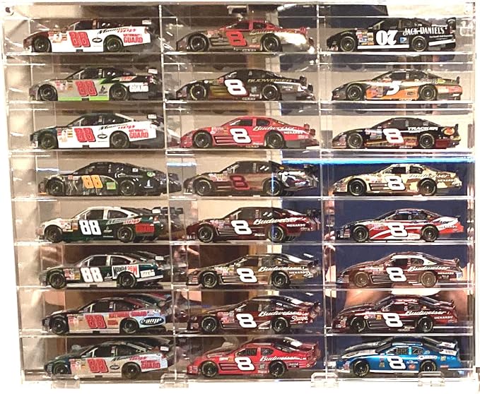 Clear Acrylic Display Case for 1:24 Scale Diecast Toy Model Cars Hot Small Toy Wheels Storage Showcase, 98% UV Protection, 4mm Thick Acrylic 24 Compartments, - Image 7