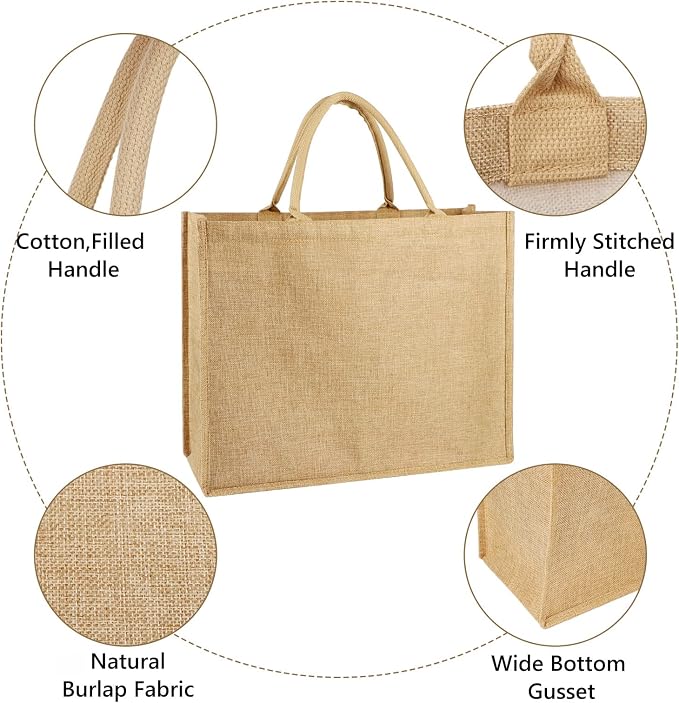 Segarty 6 Pack Grocery Bag Reusable Shopping Bag, 18.5x15x7” Large Grocery Tote Bags Foldable Bag Washable Heavy Duty Storage Bags with Reinforced Handles Lightweight Tote Bulk for Groceries Storage - Image 4