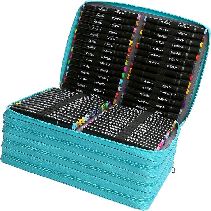 Rose Red Marker Case, 224 Slots Alcohol Marker Case Markers Carrying Bag Holder for Art Sketch Marker, Permanent Paint Marker, Dry Erase Marker Pen, Color Highlighte Art Supplies - Image 5