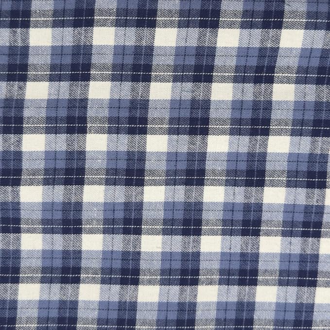 FabricLA 100% Cotton Flannel Fabric 60" Wide 180 GSM Lightweight - Super Soft Fabric for Sewing Quilts Pajamas Blankets Shirts and Crafts - Sailor Breeze Plaid Check, Style 12-25 Yard Pre Cut by FabricLA