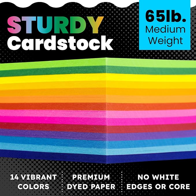 Hygloss Black Cardstock - 8.5x11-Inch, 50 Sheets, 65 lb/ 176 gsm, Fade-Resistant, Acid-Free Color Card Stock Paper - Image 3
