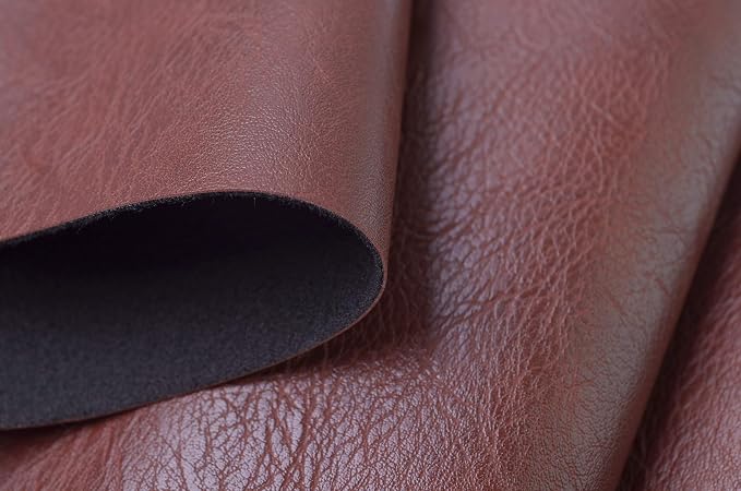 Wento Thick 3 Yard Faux Leather Fabric Soft Skin Grain PU Leather for Furniture Cover Reupholster Sofa Chairs Cushions Vinyl Upholstery (3 Yards, Red Brown) - Image 3