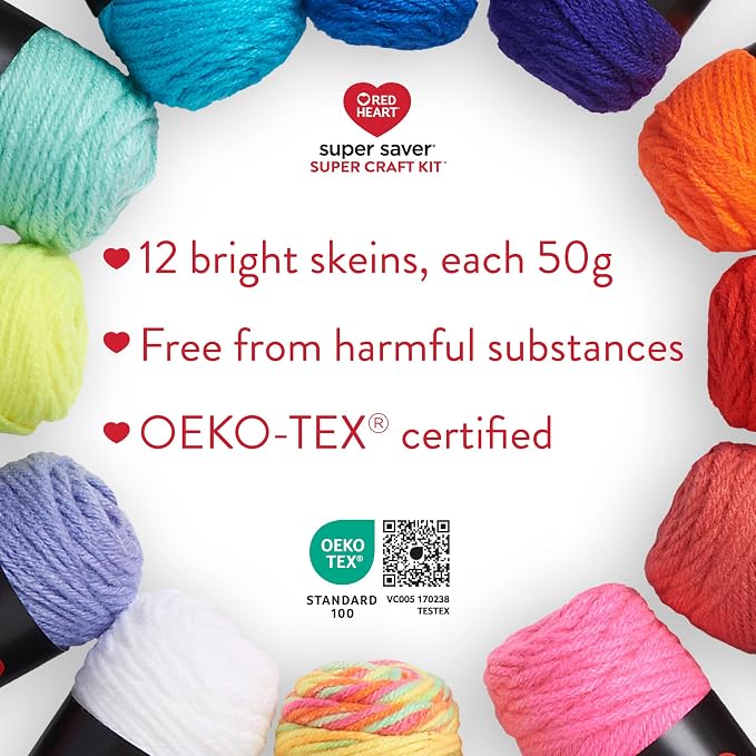 Red Heart Super Craft Kit Brights, Yarn for Crocheting and Knitting - Image 4