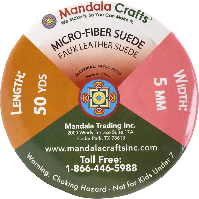 Mandala Crafts 5mm Yellow Faux Suede Vegan Leather, Jewelry Making | 50 Yards Durable Flat Leather Strings, Laces & Strips for Bracelets, Necklaces, Braiding, Dream Catchers Supplies & Chokers - Image 3