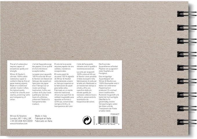 Winsor & Newton Professional Watercolor Paper, Wired, 5" x 7", Cold Pressed | Cold Pressed, Medium Grain, For Detail & Textured Effects, Withstands Saturation, All-Round Watercolor Paper - Image 2