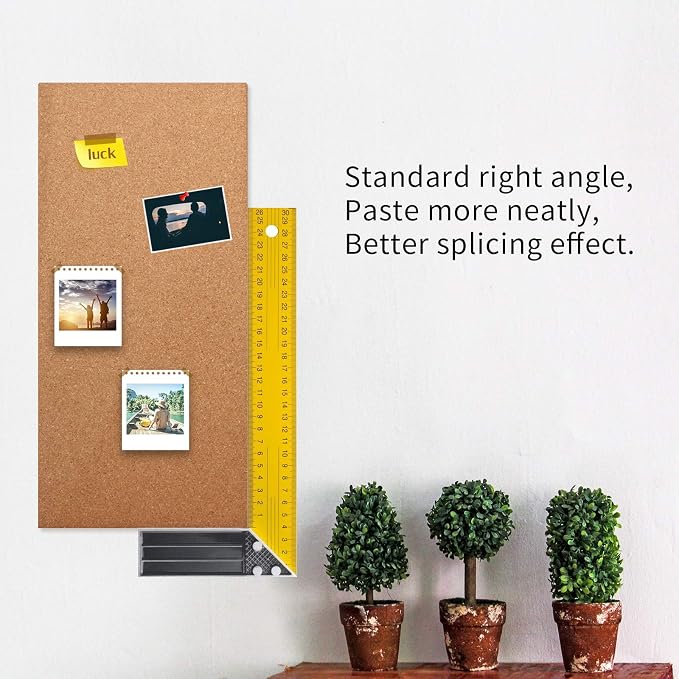 Cork Bulletin Board 17"x8" - 1/2" Thick Cork Board Tiles Frameless Cork Tiles, Self-Adhesive Corkboards Wall Decor with a Box Bonus Pushpins (6pack) for Office, School and Home - Image 2