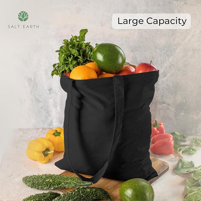 Salt Earth 5|6|12|24|48|100|200 Pack ToteBags Bulk Reusable Totes Grocery Shopping Cloth Bags DIY Promotion Gift Beach Travel - Image 3