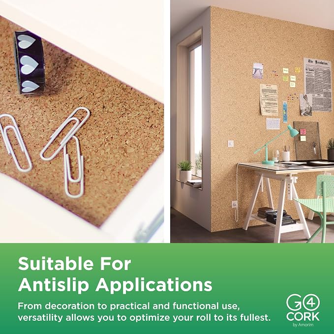 Go4Cork Cork Roll - 48 x 60 x 1/4 inch | Premium Eco Cork | Multipurpose for Crafts & Home, Classroom & Office Organization Decor | Non-Slip & Easy to Use | Heat Insulation & Soundproofing Material - Image 7