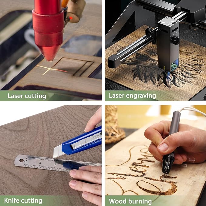 8 Pack Walnut Plywood Sheets 12x12x1/8 Inch,3mm Plywood for Laser Cutting & Engraving,Unfinished Wood for Crafts,Wood Burning,Architectural Models - Image 4