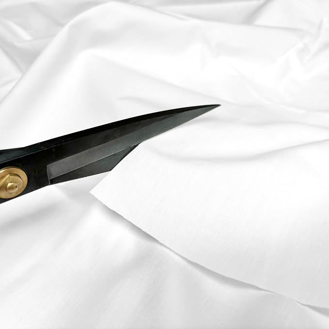 1 Yard White Lightweight Cotton Broadcloth Fabric by the Yard, 3.7 oz | 3.7 oz/sq yd, at least 57 inches wide; smooth cotton for apparel, quilting, sewing, crafts, and home decor - Image 2