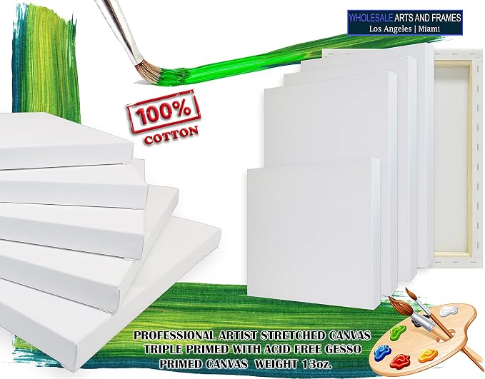 Stretched Canvas for Painting 30x36 2PK 2.5" 13 Oz. Canvas Value Pack.Large Stretched Cotton Blank Canvas for Painting. 30 x 36 Canvases Bulk XL Rectangle Universal Triple Primed for Paint&Sip - Image 4