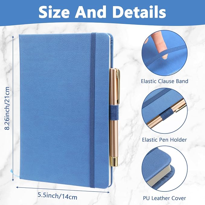 Laumoi 28 Pack A5 PU Leather Lined Notebook Journal, Bright Colors,Simple | PU Leather Journals, Wide Ruled 5.5x8.2 Inch, For School Business Work Writing, Bulk Ideal for Classroom Office Supplies - Image 2