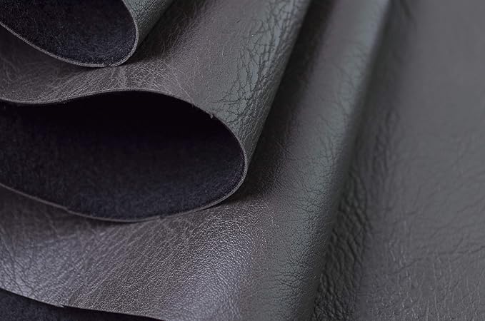 Wento Thick 2 Yard Faux Leather Fabric Soft Skin Grain PU Leather Fabric for Furniture Cover Reupholster Sofa Chairs Cushions Vinyl Upholstery (2 Yards, Dark Gray) - Image 3