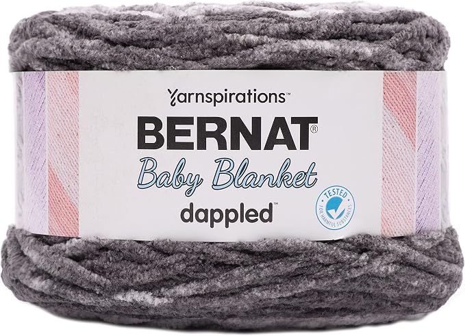 Bernat Baby Blanket Dappled Charcoal Yarn - Ball of 300g/10.5oz - Polyester - 6 Super Bulky - 220 Yards - Knitting/Crochet by Bernat