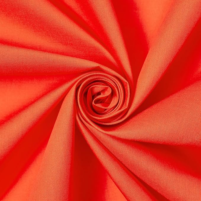 Cotton Polyester Broadcloth (44/45 Inch) Plain Weave Fabric by The Yard - for Sewing Fashion Apparel, Decor, & More (Orange, 10 Yards) by FWD