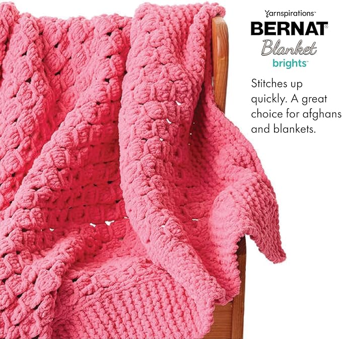 Bernat Blanket Brights Chenille Crochet Yarn, Bright Lime, 2-Pack | #6 Super Bulky Yarn, 100% Polyester, Soft Chenille Crochet Yarn for Blankets, Knitting & Crafts, 220yd, 300g/10.5oz per skein - Image 2
