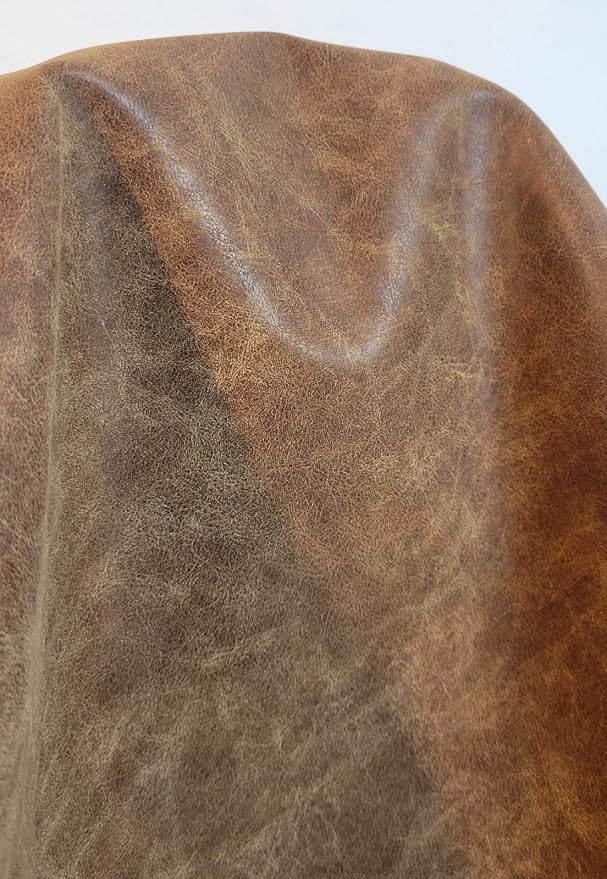 NAT Leathers | Acorn Soft Faux Leather Upholstery Fabric (Peta Approved Vegan) | 10 Yards Cut by The Yard | Synthetic PU Pleather 0.9mm Smooth | 360"x54" by NATLeathers