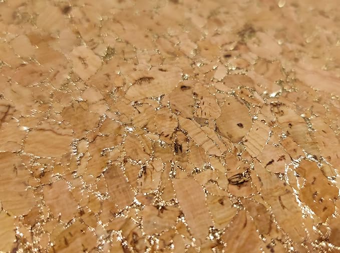 Cork Fabric Faux Leather Sheets for Sewing, Cork Vegan Leather for Earrings, Cork Material for Crafts, Hair Bow Fabric, Shoes, Bags & Purse Fabric (Gold Flecks, 4' x 4') - Image 2