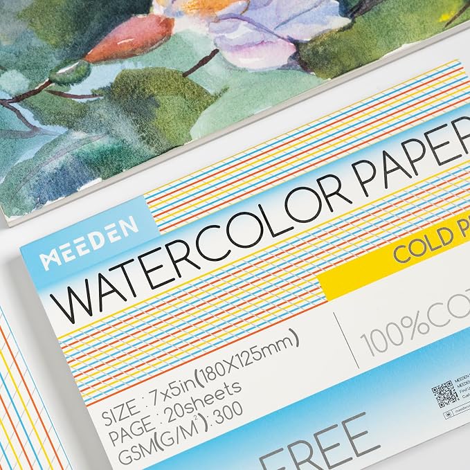 MEEDEN Cotton Watercolor Paper Block: 5" x 7" Cold Pressed of 20 Sheets | 140lb/300gsm 100% Cotton Watercolor Paper Pad, Acid-free Art Paper for Painting, Drawing, Watercolor, Gouache, Ink and More - Image 6