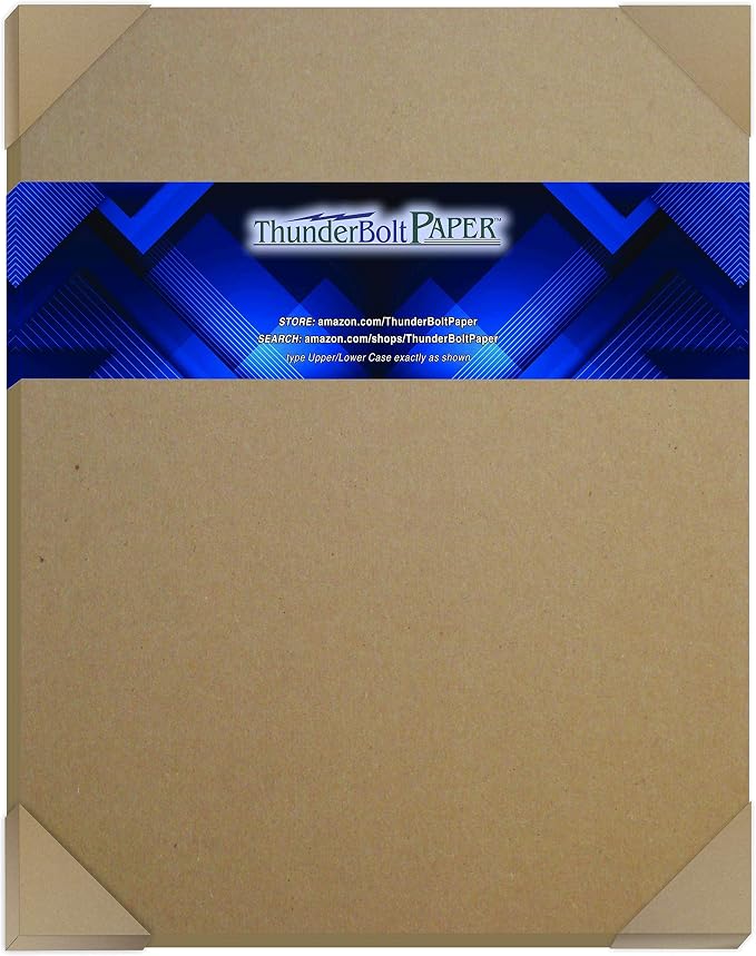 Chipboard - 12 Sheets 11x14 Inch 60pt Heavy Duty Kraft Paper Board, Picture Frame Backing, Scrapbooks, Albums, and DIY Crafts by ThunderBoltPaper
