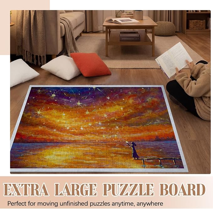 Blosssound Light Gray 55 x 37 for 3000 Piece Foldable Puzzle Board Mat Large Portable Felt Jigsaw Puzzle Mat Pad Non Slip Storage Board - Image 5