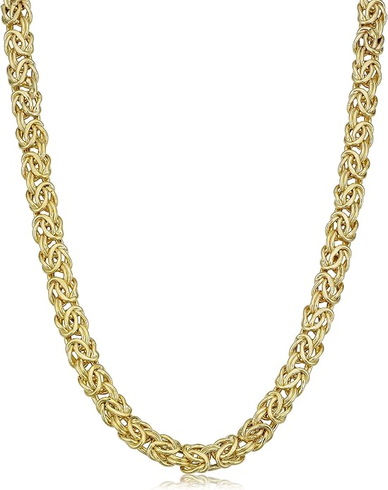 Kooljewelry 10k Yellow Gold Byzantine Necklace (6 mm, 18 inch) | Polished · Lobster Claw Clasp · Women's · Gift-Ready Jewelry by KoolJewelry