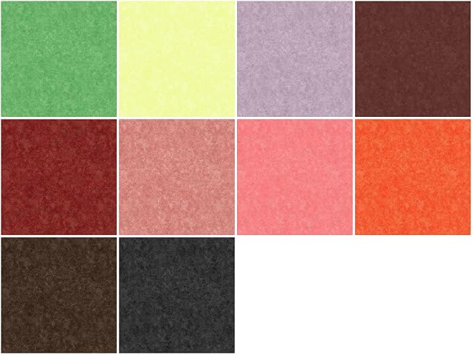 100% Cotton Fat Quarters Fabric Bundles for Sewing | 10 pieces of 18x22 inch flannel precut cotton fat quarters in the Mirage Tonals Flannel collection - Image 2