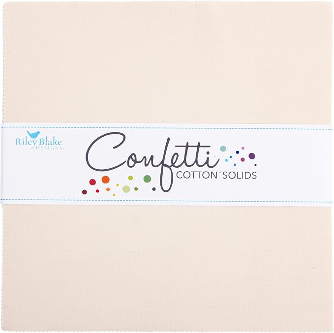 Confetti Cotton Solids Ivory 10" Stacker 42 10-inch Squares Layer Cake Riley Blake 10-120-IVORY-42 by Riley+Blake+Designs