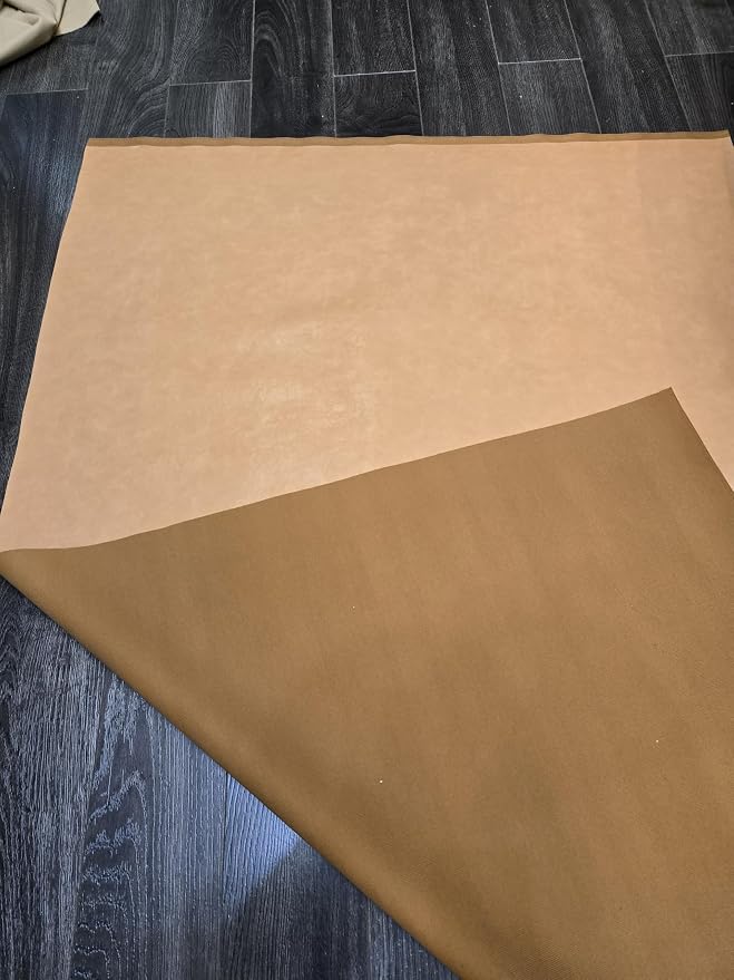 NAT Leathers | Wheat Camel Tan Soft Faux Vegan Leather PU (Peta Approved Vegan) | 2 Yard (72 x 54 inch Wide) Cut by Yard | Synthetic Pleather Nappa 0.9 mm Smooth Upholstery | 72"x54" - Image 2