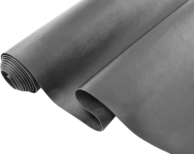 3 Yards 54" x 108" Calfskin Soft Faux Leather Fabric Black Fake Leather Fabric Upholstery Vinyl for Sofa Chairs Car Seats Crafts by Bobeey