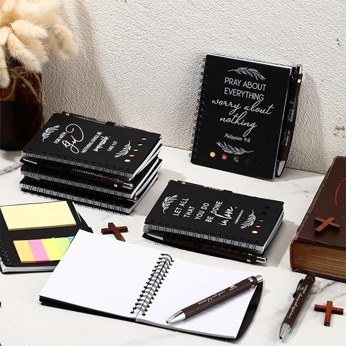 Kosiz 20 Pcs/ 10 Set Christian Gift Bulk, Bible Verse Bamboo, Black - Image 4