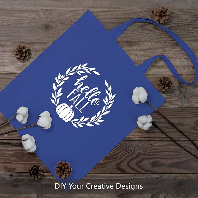 TOPDesign 5-Pack Economical 16"x15" Blue Cotton Tote Bag, Lightweight Medium Reusable Grocery Shopping Cloth Bags, Suitable for DIY, Advertising, Promotion, Gift, Activity - Image 3