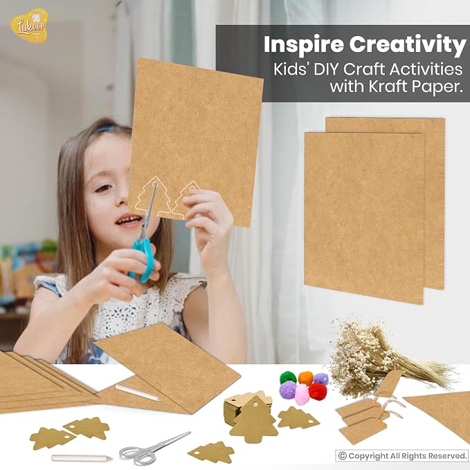 Lakeer 300 GSM A3 Kraft/Craft Paper Craft Liner Sheet for DIY Craft (Brown Color) Photo Sheet - Pack of 10 - Image 6