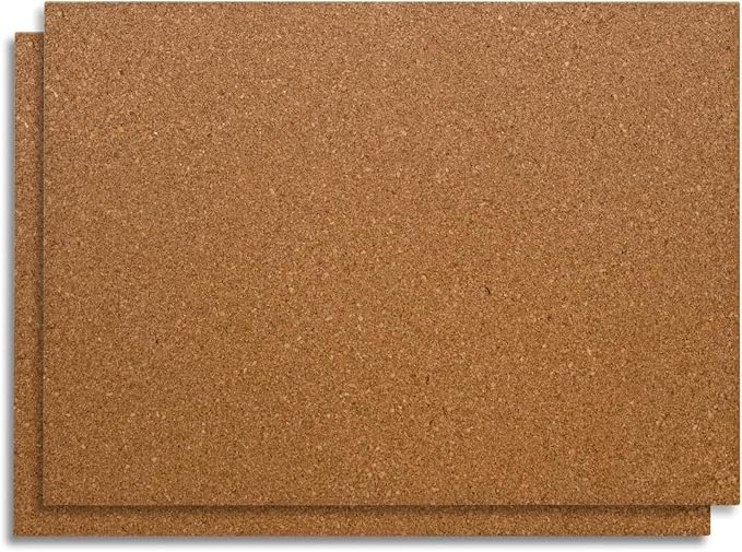 Manton Cork 18" x 24" x 3/8" Thick Cork Sheets (4-Pack) with Adhesive Strips, 100% Natural and Sustainable Cork Bulletin Boards. Perfect for Home, School, and Office by MantonCork