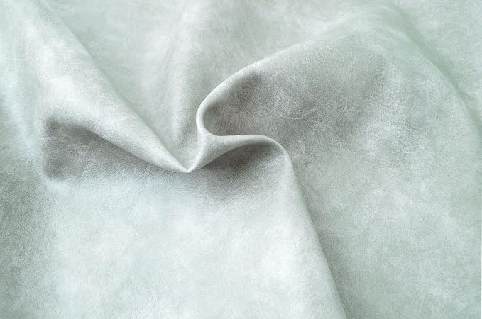 5 Yards 54" x 180" Distressed Crazy Horse Soft Faux Leather Fabric Grey Fake Leather Fabric Upholstery Vinyl for Sofa Chairs Car Seats Crafts - Image 3