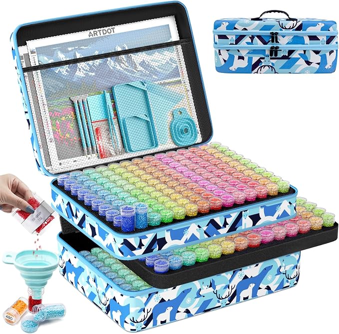 ARTDOT 420 Slots Storage Container for Diamond Art Kits for Adults,Portable Bead Storage Boxes for Diamond Painting Accessories and Tools by ARTDOT