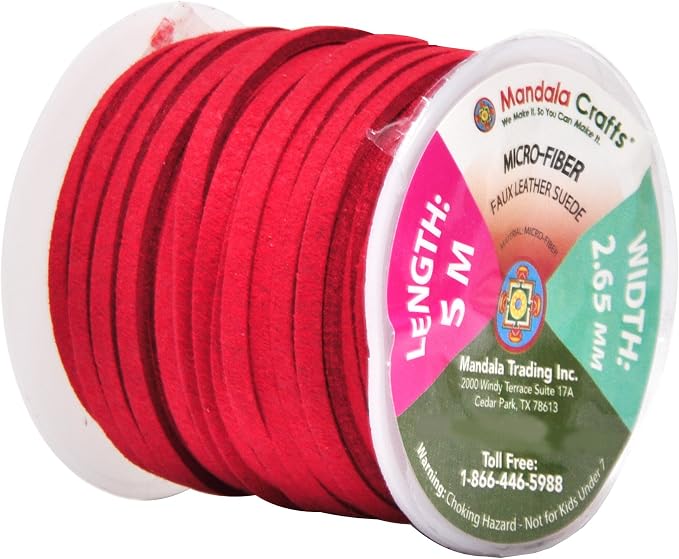 Mandala Crafts Faux Suede Cords 25 Assorted Color Leather Cords for Jewelry Making - 2.65mm Leather Laces Leather Strips Flat Vegan Leather Strings for Dream Catchers Supplies - Image 2