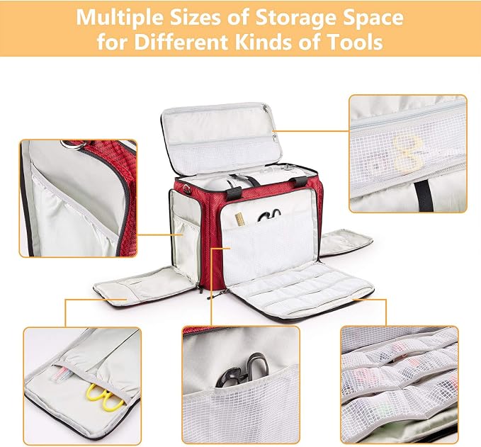 Rolling Sewing Machine Bag with Universal wheels,Sewing Machine Carrying Case with YKK zipers, Compatible most Standard Brother, Singer, Bernina, Sewing Machines.For Women - Image 2