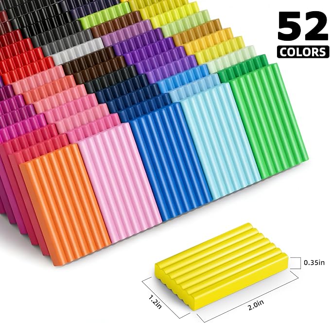 Artpar 52 Colors Polymer Clay Kit,Oven Bake Modeling Clay for Kids Adults | DIY Molding Clay Starter Sculpting Set With Tools & accessories,Non-Sticky,Kids School Classroom Stem,Home Party Art Crafts - Image 2
