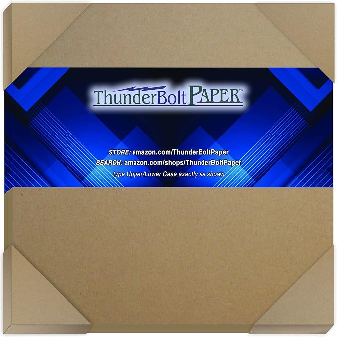 50 Sheets 6x6 inch 100pt Brown Chipboard .100 Caliper Recycled Materials Kraft Thick DIY Crafts, Designer Scrapbook Albums, Handcrafted Boxes, Frames, Storage, Heavy Duty Projects by ThunderBoltPaper